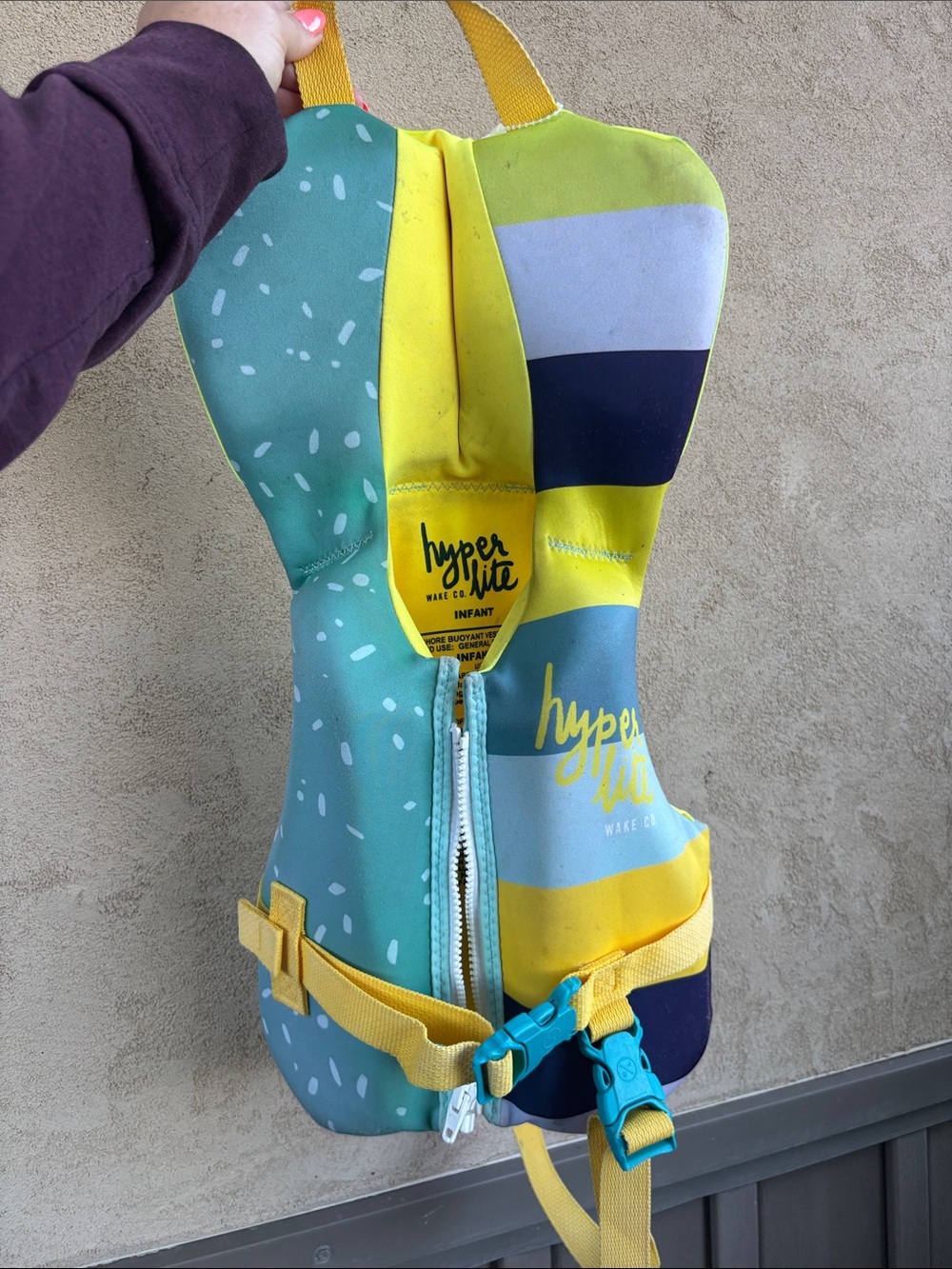 Infant Swim Vest in Yellow & Teal
